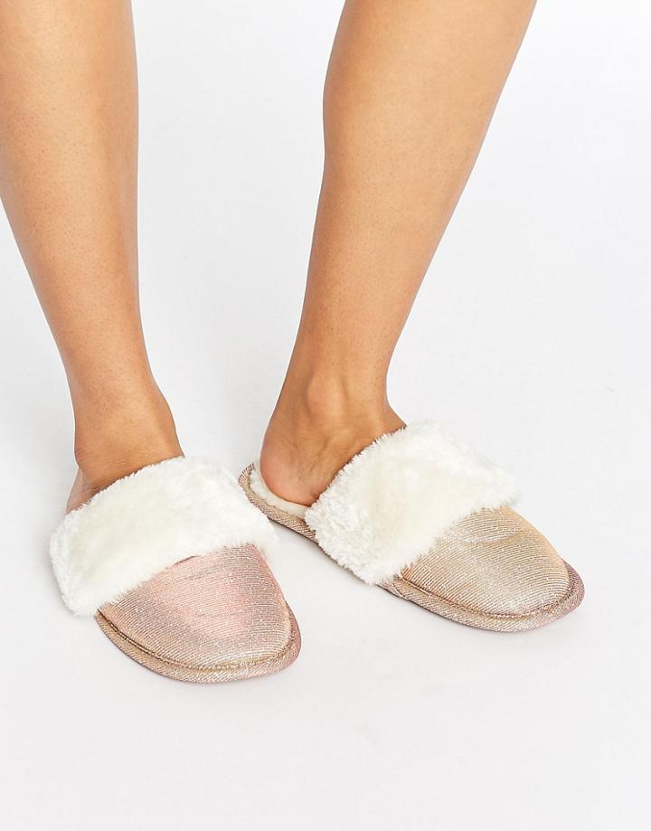 New Look Faux Fur Slipper - Beige