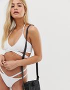 South Beach Multi Wear Halter Neck Wrap Around Bikini Set - White