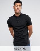 Asos Tall Polo Shirt In Black - Black