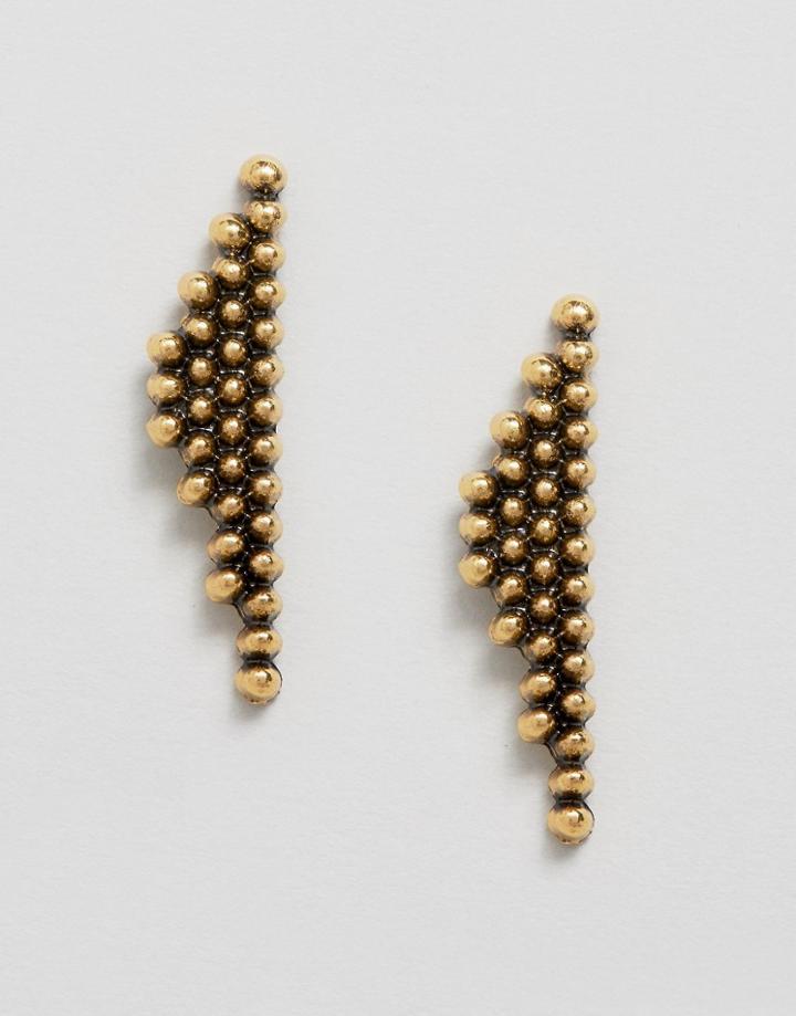 Designb Burnished Gold Stud Earrings - Gold