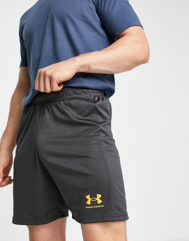 Under Armour Soccer Challenger Knit Shorts In Gray-grey