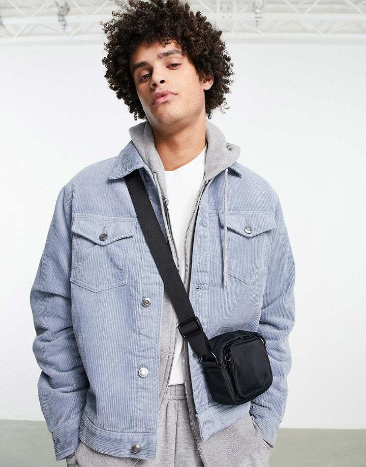 Pull & Bear Trucker Jacket In Blue-blues
