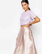 True Decadence Sequin Crop Top - Dusky Lilac