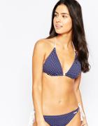 Sunseeker Polka Dot Triangle Bikini Top - Midnight