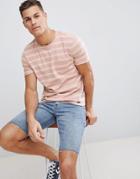 Brave Soul Pocket Stripe T-shirt - Pink