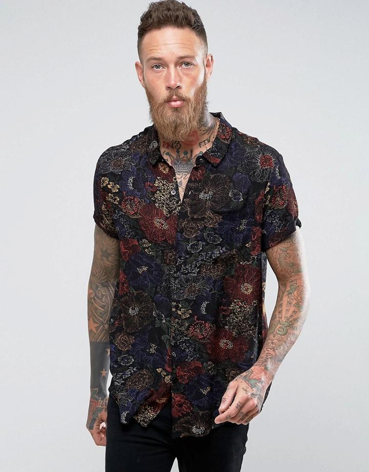 Rollas Electric Beach Shirt - Black