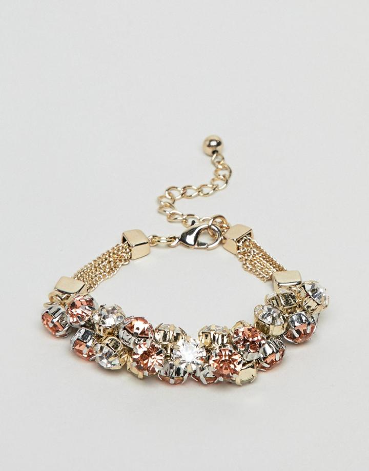 Coast Crystal Cluster Chain Bracelet - Gold