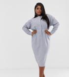 Asos Design Curve Utility Batwing Midi Dress - Blue