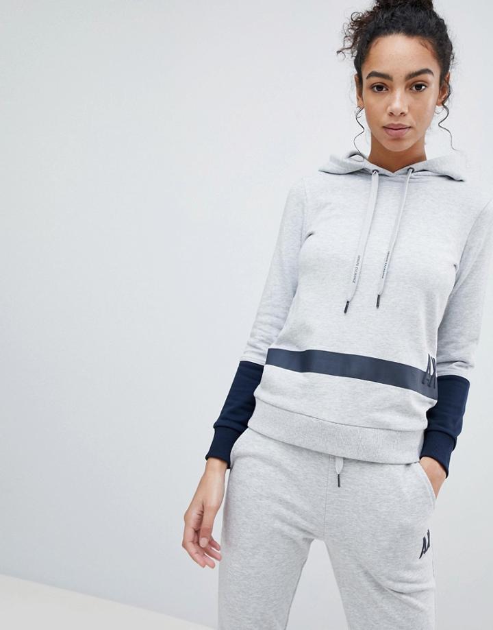 Armani Exchange Ax Color Block Stripe Hoody - Gray