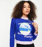 Reclaimed Vintage Inspired Ski Print Sweater In Blue-blues