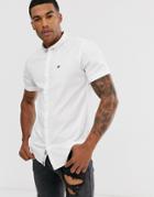 River Island Short Sleeve Oxford In White