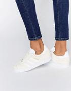 Adidas Originals Off White Suede Gazelle Sneakers - White