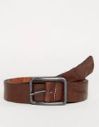 Esprit Vintage Leather Belt In Brown - Brown