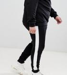 Asos Design Plus Skinny Sweatpants With Side Stripe-black
