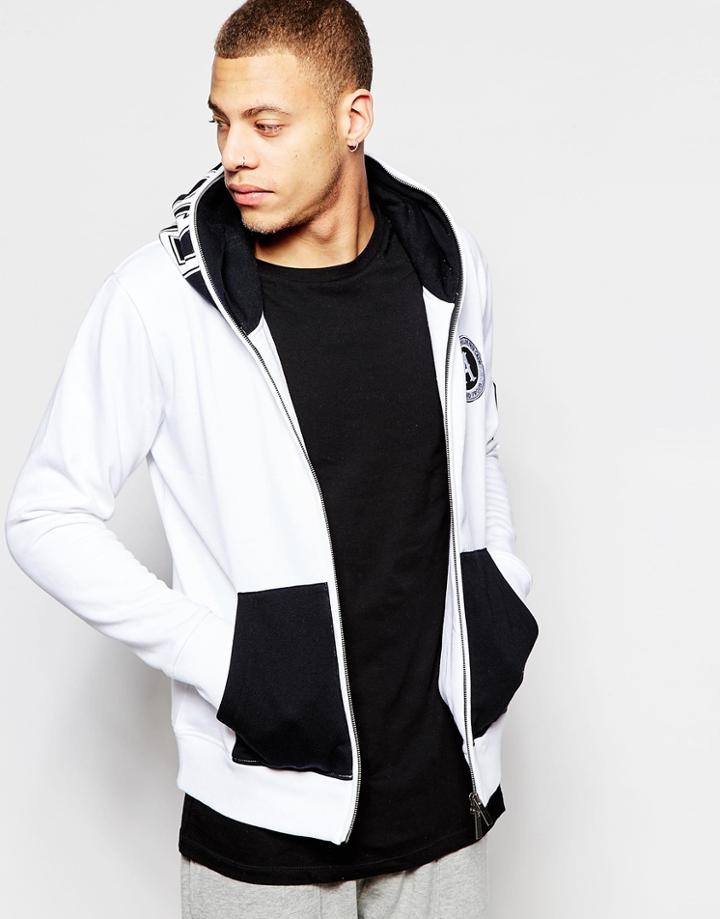 Ascend Zipper Cube Full Zip Hoody - White