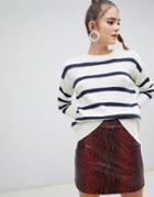 New Look Stripe Sweater - White