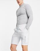 Asos Design Jersey Skinny Shorts With Ma1 Pocket In Blue - Part Of A Set-blues