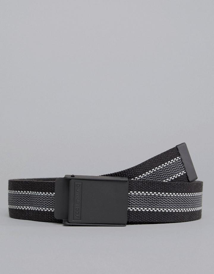 Calvin Klein Golf Reversible Belt With Webbing In Black C9320