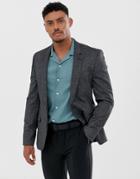 Asos Design Skinny Textured Jersey Blazer In Gray - Gray