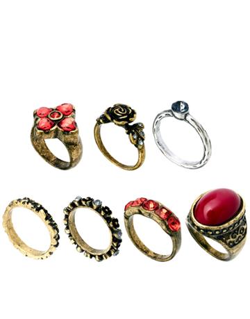 Asos Mixed Opaque Stone Ring Pack