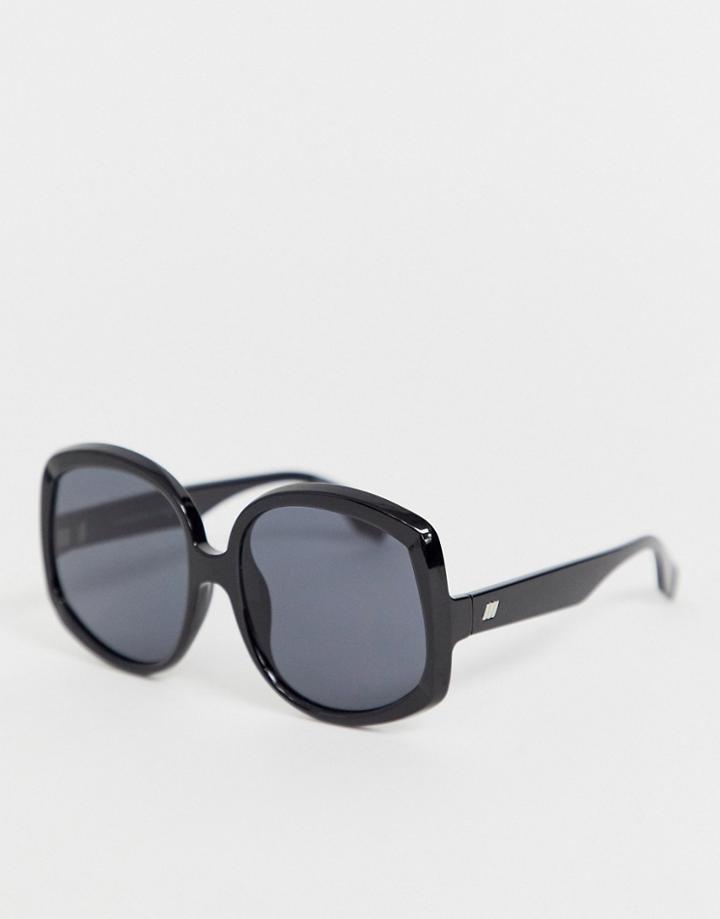 Le Specs Illumination Oversized Square Sunglasses In Black