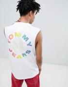 Tommy Jeans Capsule Summer Neon Back Print Tank In White - White