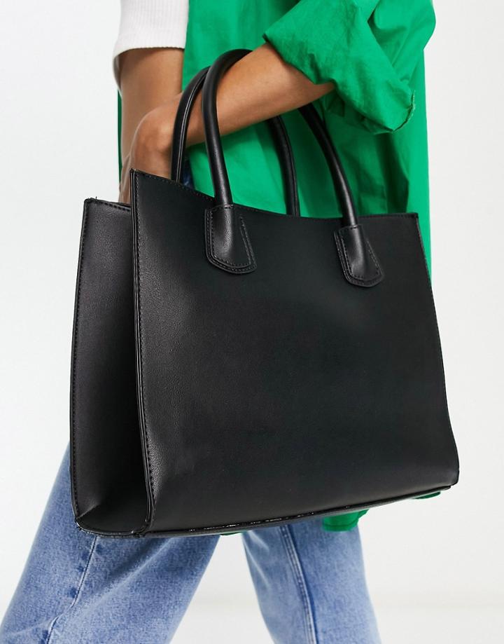 Truffle Collection Structured Tote Bag In Black