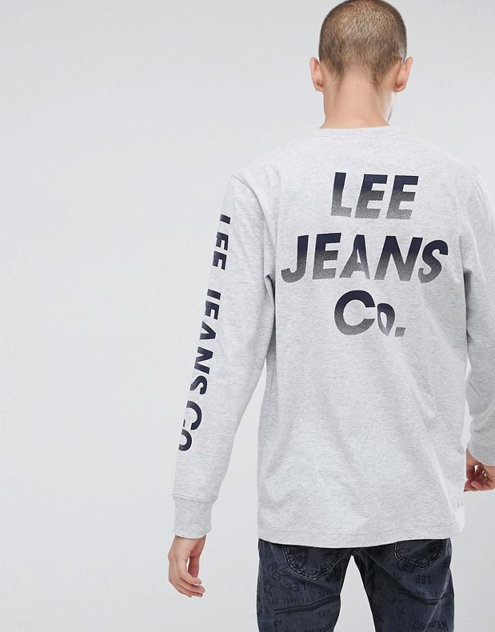 Lee Long Sleeve T-shirt With Logo Gray - Gray
