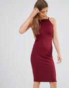 Oh My Love Ribbed Midi Dress - Red