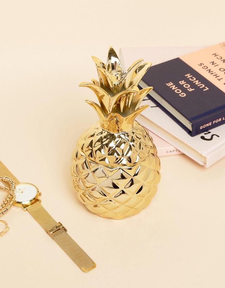 Sass & Belle Gold Pineapple Jewelry Dish - Multi