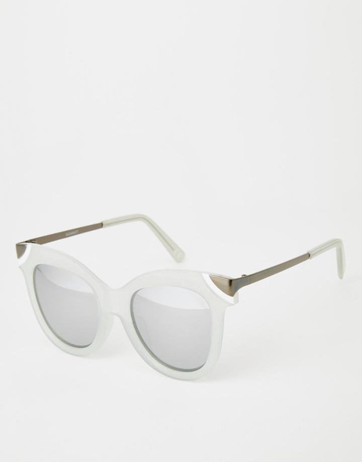 Asos Cat Eye Sunglasses With Metal Corner Detail - Blue