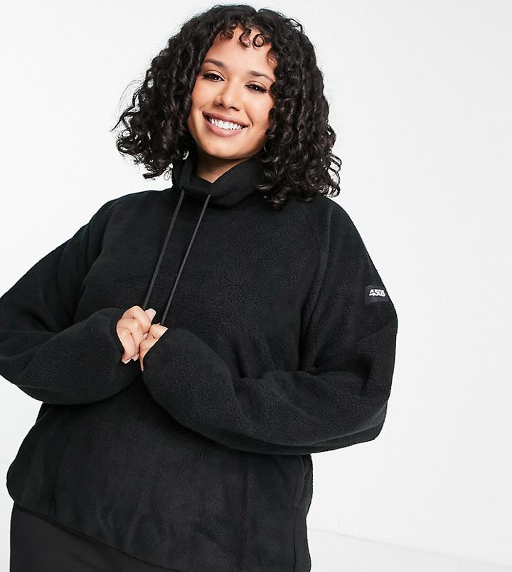 Asos 4505 Curve Ski Mid Layer Over The Head Fleece-black
