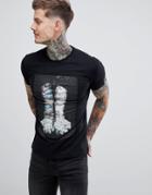 Replay Tattoo Arms Print Black T-shirt In Black - Black