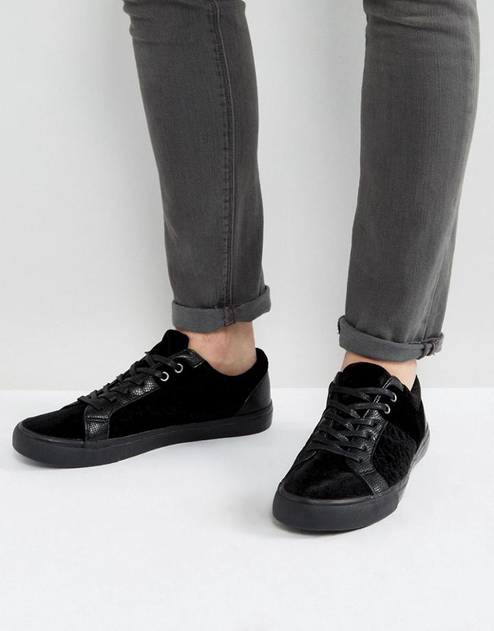 Brave Soul Elite Velvet Sneakers - Black