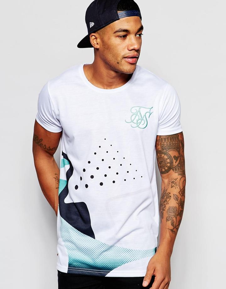 Siksilk T-shirt With Retro Print - White