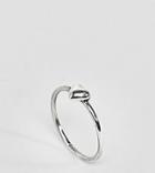 Reclaimed Vintage Sterling Silver Heart Ring - Silver
