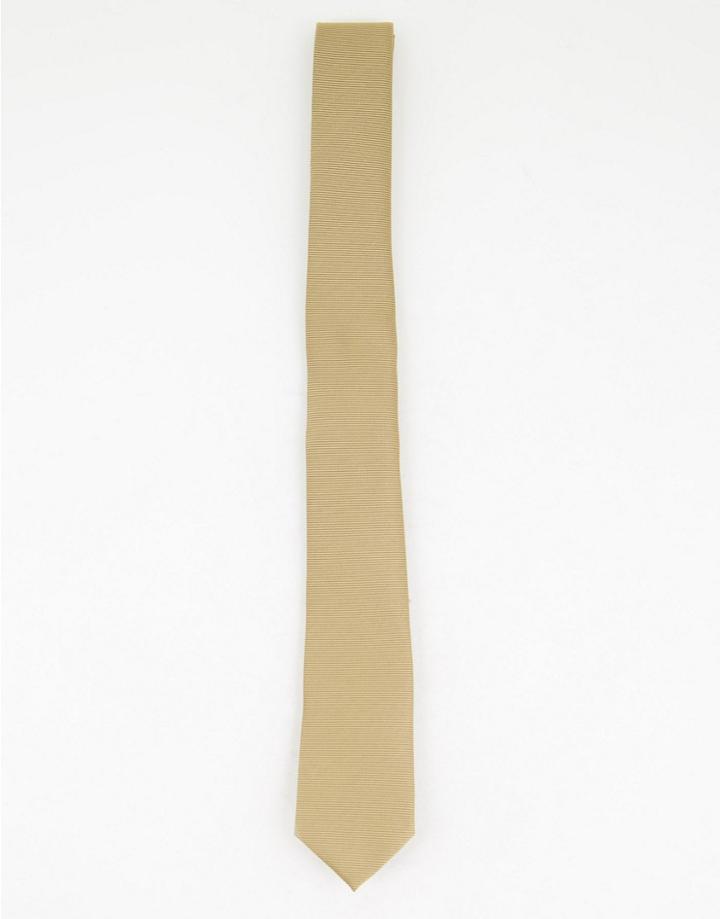 Asos Design Slim Tie In Gold