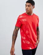 Hugo Daws-u Vertical Logo T-shirt In Red - Red