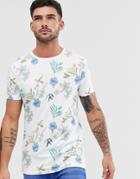 Jack & Jones Premium Floral Printed T-shirt In White