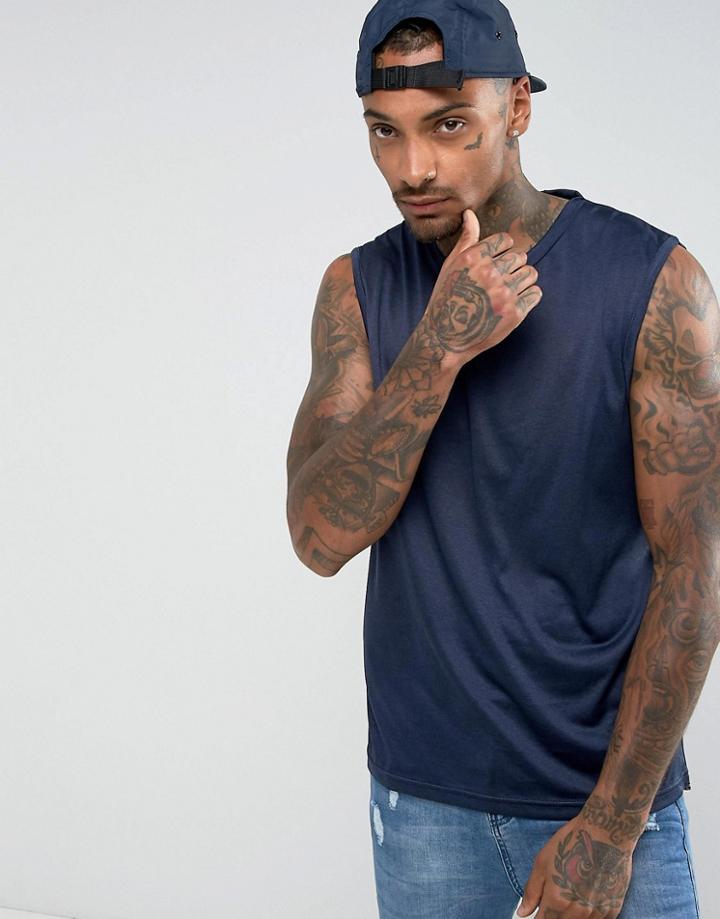 Brave Soul Crew Neck Tank - Navy