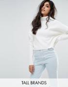 Missguided Tall Ribbed High Neck Sweater - White