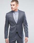 Selected Homme Slim Suit Jacket In Birdseye - Blue