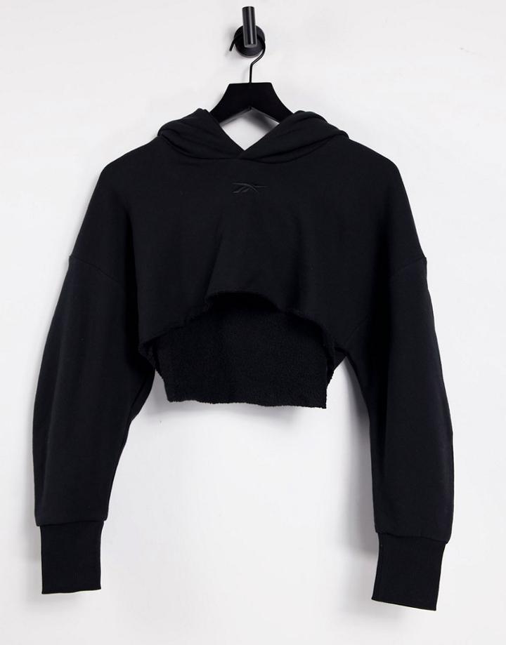 Reebok X Cardi B Super Cropped Hoodie In Black