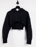 Reebok X Cardi B Super Cropped Hoodie In Black