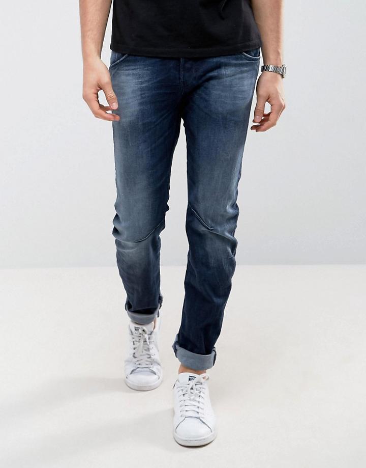 Jack & Jones Twist Jeans In Blue Wash - Blue