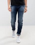 Jack & Jones Twist Jeans In Blue Wash - Blue