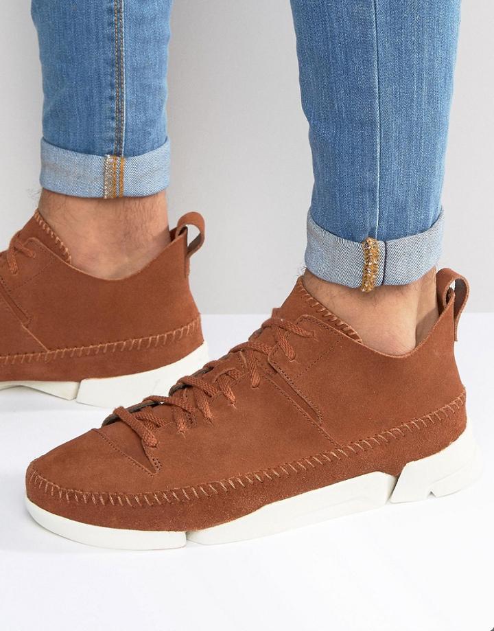 Clarks Originals Trigenic Suede Sneakers - Brown