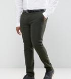 Gianni Feraud Plus Slim Fit Green Donnegal Wool Blend Suit Pants - Green