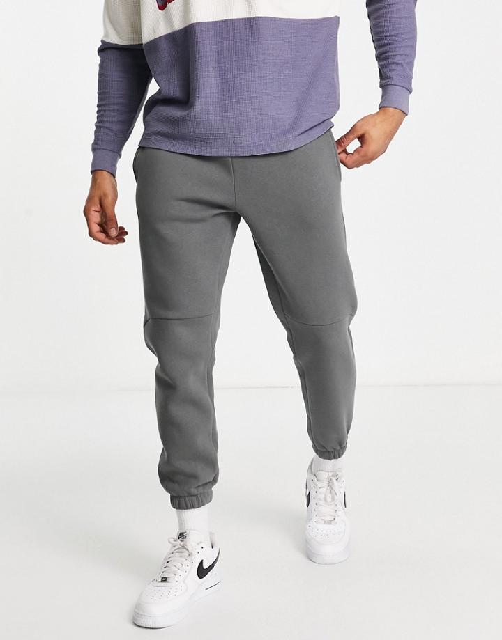 Asos Design Tapered Sweatpants With Seam Details In Gray-blue