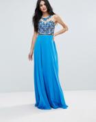 Forever Unique Embellished Top Maxi Dress - Blue